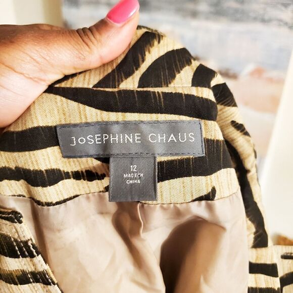 Vintage Josephine Chaus Zebra Print Blazer Sz 12 - Picture 10 of 14